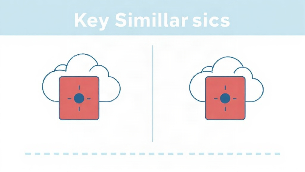 Two identical cloud icons with red boxes flank a vertical line under the heading Key Similar sics.